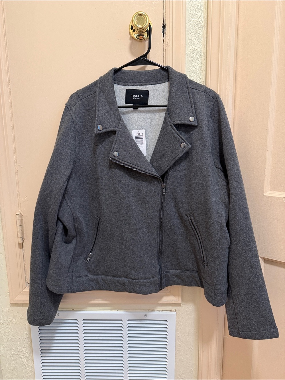 torrid Charcoal Gray Bomber Moto Jacket